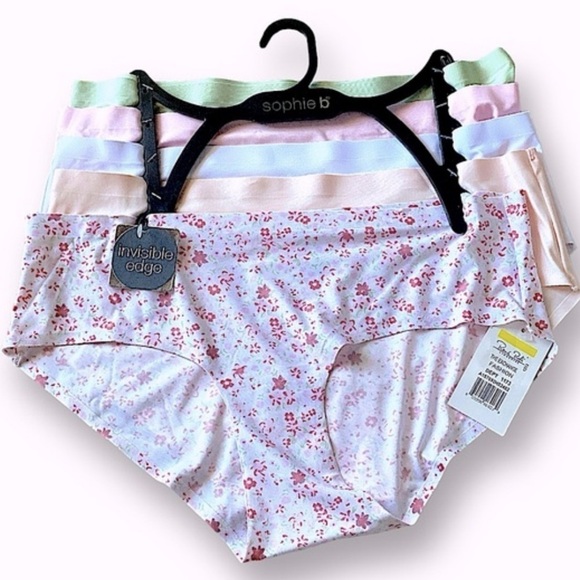 sophie b. Invisible Edge Hipster Panties Soft Pastel Colors 5 Pair Size … - Picture 1 of 7